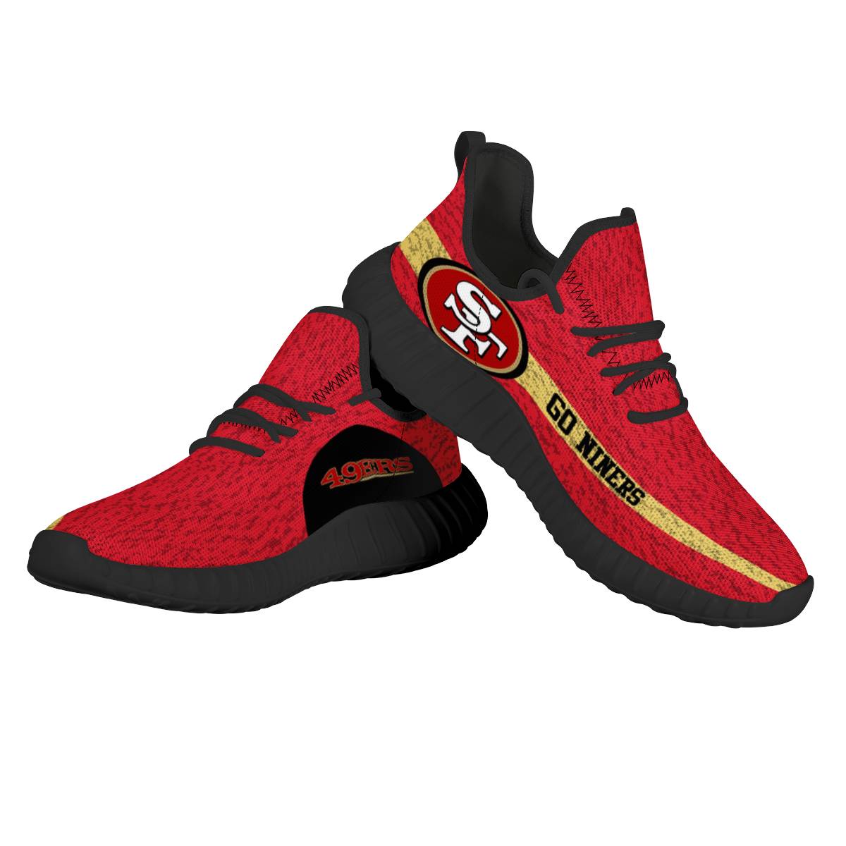 Men's San Francisco 49ers Mesh Knit Sneakers/Shoes 014